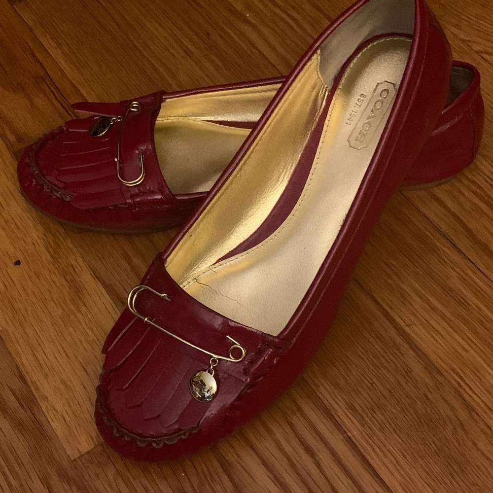 Coach Red Patent Leather flat shoes